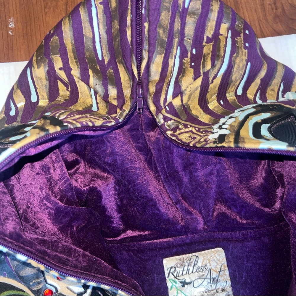 Purple and Gold Women's Jacket 2XL
